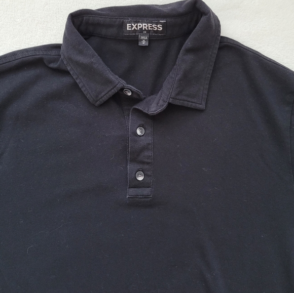 Men's Black Polo EUC | Cotton Stretch Medium | Express - Picture 6 of 11